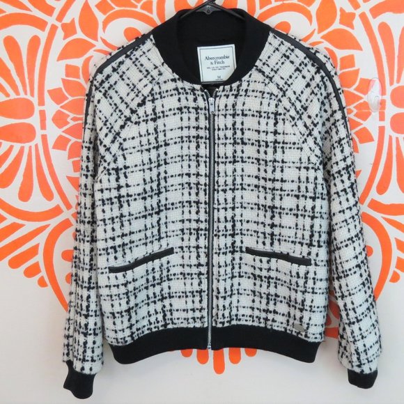 Abercrombie & Fitch Jackets & Blazers - Abercrombie & Fitch Blk & Wht Gray Flecked Jacket